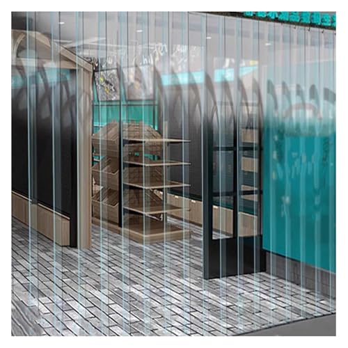 Qulamrdk Transparent PVC Streifenvorhänge，Winddicht Wasserdicht PVC-Streifen Stallvorhang PVC Strip Curtain Geeignet für Die Balkon -Eingangstür Garage(120x280cm/47.24x110.2in) von Qulamrdk