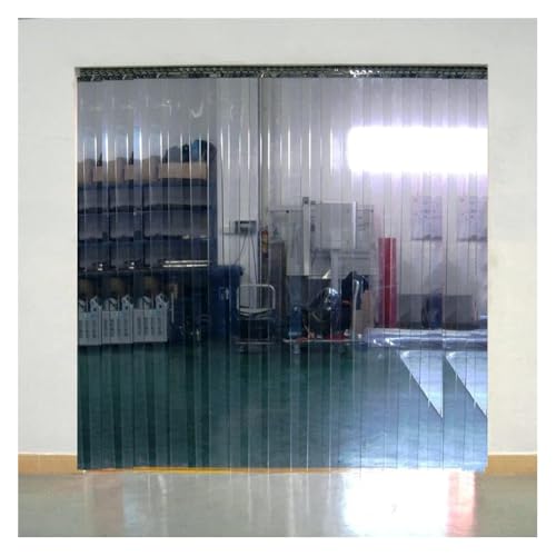 Qulamrdk Transparent PVC Streifenvorhänge Balkontür Vorhang PVC Streifenvorhang Terrassenvorhang Geeignet für Garagen, Lagerhäuser, Büros, Wind und Staubdicht(90x280cm/35.43x110.2in) von Qulamrdk