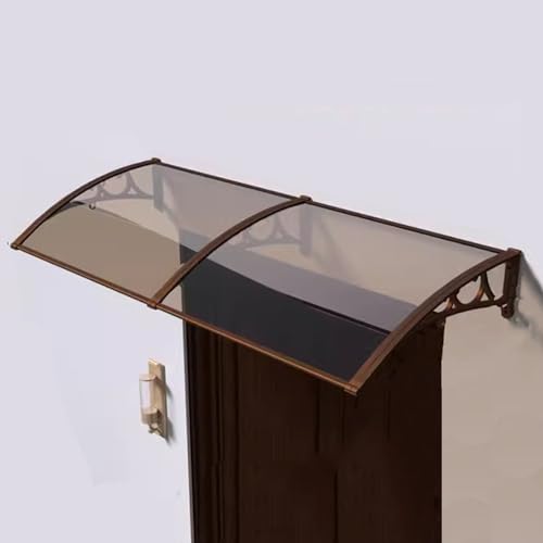 Türvordach Außen Wasserdicht Lichtdurchlässig Markise Verdicken für Fensterverdecke im Freien, Anpassbar Qulamrdk(Color:Coffee,Size:80x80cm) von Qulamrdk