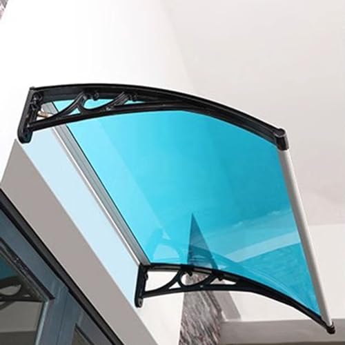 Vordach für Haustür Aluminium Haustürvordächer Schalldämmung für Garagen, Anpassbar Qulamrdk(Color:Blue,Size:100x100cm) von Qulamrdk