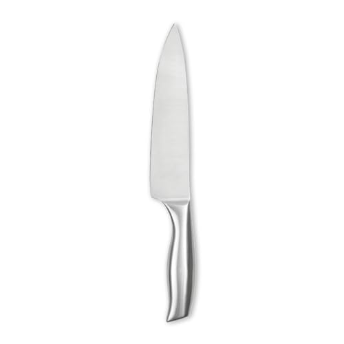 QUILINART Profi-Kochmesser 20 cm – Mehrzweck-Küchenmesser aus 3CR14 Edelstahl, rostfreier Hohlgriff – Spülmaschinenfest – Rasiermesserscharf – Silberfarben von Qulinart