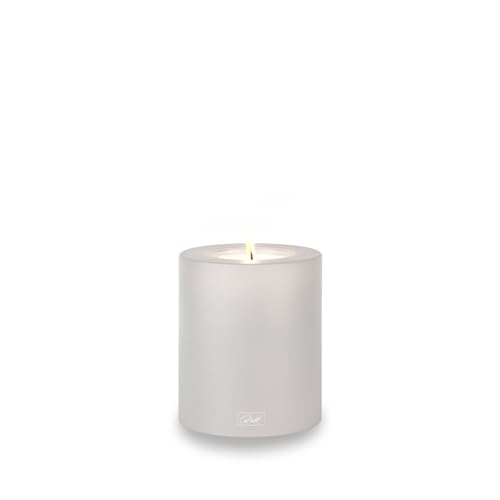 Qult Farluce Trend Cloud Grey ∅ 8 + 10 cm • Teelichthalter in Kerzenform • Kerze • Kunststoffkerze in Kerzenoptik • Teelichtkerze mit Teelichteinsatz • inkl. Teelicht (Ø 10 H 12 cm) von Qult