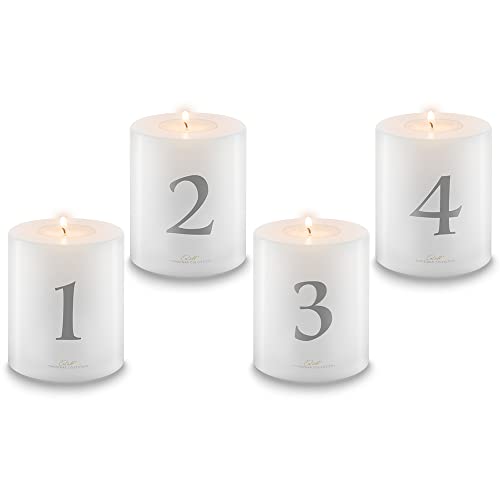 Qult Farluce Trend - Teelichthalter in Kerzenform - Christmas Collection - Adventskerzen (1 + 2 + 3 + 4 Silber) von Qult