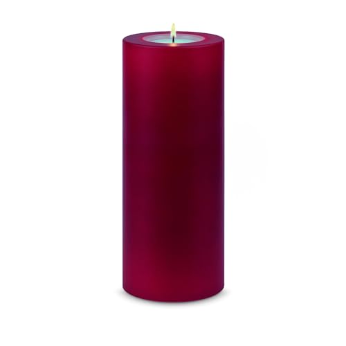 Qult Farluce Trend - Teelichthalter in Kerzenform • Merlot Red • Christmas Collection • Adventskerzen • Weihnachtskerzen • Kerze • Kunststoffkerze in Kerzenoptik (Ø 10 x h 21 cm) von Qult