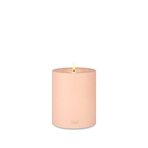 Qult Farluce Trend • Farbe Rosé • ∅ 10 cm Höhe 12 cm • Teelichthalter in Kerzenform • Kunststoffkerze in Kerzenoptik • Mit Teelichteinsatz • inkl. 1 TLM16 Maxilight Teelicht (für ∅ 10 & 12 cm) von Qult