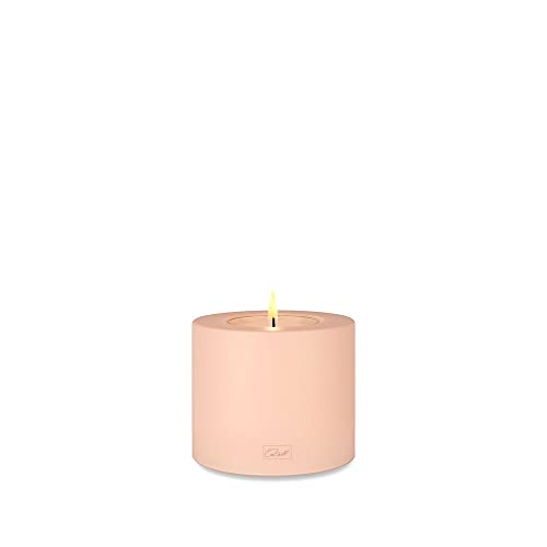 Qult Farluce Trend • Farbe Rosé • ∅ 10 cm Höhe 8 cm • Teelichthalter in Kerzenform • Kunststoffkerze in Kerzenoptik • Mit Teelichteinsatz • inkl. 1 TLM16 Maxilight Teelicht (für ∅ 10 & 12 cm) von Qult
