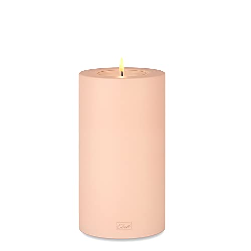 Qult Farluce Trend • Farbe Rosé • ∅ 8 cm Höhe 18 cm • Teelichthalter in Kerzenform • Kunststoffkerze in Kerzenoptik • Mit Teelichteinsatz • inkl. 1 TLN50 Nightlights Teelicht (für ∅ 6 & 8 cm) von Qult