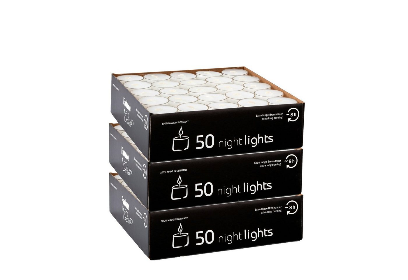 Qult Teelicht Nightlights (3-tlg), Teelichter in Kunststoffhülle und Premiumqualität von Qult