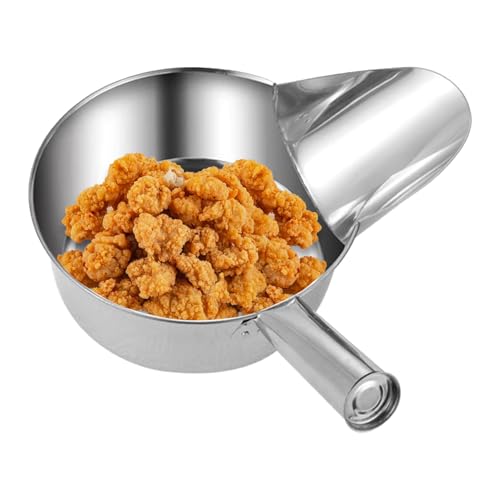 Qumiuu Lebensmittel Service Schöpflöffel | Edelstahl Fritteuse Schaufel für Küche,Speisezubereitung Entenschnabel Rührwerk für | Wohnmobil Speisesaal Catering LKW Restaurant Kino von Qumiuu