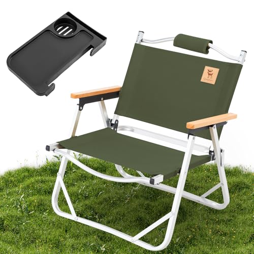 QUNATURE Campingstuhl, zusammenklappbarer Aluminium-Campingstuhl mit Beistelltisch, tragbar und leicht, für Outdoor-Camping, Picknick, Rasen, Angeln, unterstützt 120 kg QUNATURE Campingstuhl, zusammenklappbarer Aluminium-Campingstuhl mit Beistelltisch, tragbar und leicht, für Outdoor-Camping, Picknick, Rasen, Angeln, unterstützt 120 kg von Qunature