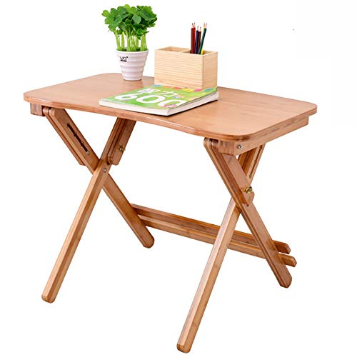 Qunine Beistelltische Kinder-Lerntisch, minimalistischer Bambus-Schreibtisch für Zuhause, kann angehoben und abgesenkt Werden, klappbarer Schreibtisch, Laptop-Tisch, geeignet für Schulfam von Qunine
