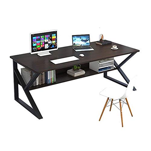 Qunine Tragbarer Tisch, Computertisch mit kräftiger Stahlrohrhalterung, tragbarer Schreibtisch mit unterem Regal, großer Desktop-Betttisch, für Schlafzimmer/Arbeitszimmer/Büro (Farbe: C, von Qunine
