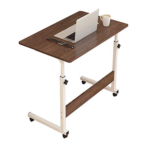 Qunine Tragbarer Tisch, höhenverstellbarer Laptop-Schreibtisch, C-Typ-Stehpultwagen, für Arbeitstisch/Esstisch/Nachttisch/Freizeittisch, 60 x 40 cm/80 x 40 cm (Farbe: 60 x 40 cm) von Qunine