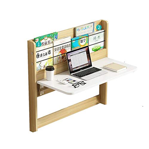 Wandmontierter Tisch, multifunktionaler, klappbarer Laptop-Schreibtisch mit Teleskop-Schreibtisch und Ablagefächern für Zuhause, Büro, kleine Räume, 83,9 x 39,9 x 7,9 cm (Farbe: 02 von Qunine
