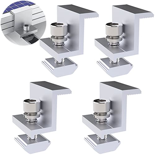 4 Stück 35mm Solarmodul Halterung Endklemme Kit, Solar Endklemme, Halter Solarpanel, Befestigung Solarmodul, Z Halter Solarmodul Halterung, Solar Panel Randklemme Halterungen für Solarpane von Qunkun