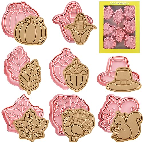 8 Stück Erntedankfest Ausstecher Set, Thanksgiving Ausstechformen, Ausstechformen Set Thanksgiving, 3D Ausstecher Herbst Erntedankfest, Keksausstecher Eichenblatt Kürbis für Keks Fondant Backen (8A) 8 Stück Erntedankfest Ausstecher Set, Thanksgiving Ausstechformen, Ausstechformen Set Thanksgiving, 3D Ausstecher Herbst Erntedankfest, Keksausstecher Eichenblatt Kürbis für Keks Fondant Backen (8A) von Qunkun