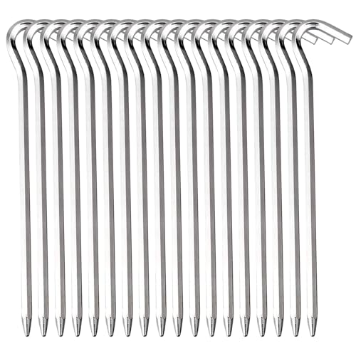 Zeltheringe 18 Stück, 18cm Aluminiumlegierung Zeltheringe, Heringe Zelt, Vorzelt Heringe, Metallzeltstifte, Garten Stakes Nägel, Zeltzubehör Heringe Stahl Erdnägel für Camping Wandern Zelt Zeltheringe 18 Stück, 18cm Aluminiumlegierung Zeltheringe, Heringe Zelt, Vorzelt Heringe, Metallzeltstifte, Garten Stakes Nägel, Zeltzubehör Heringe Stahl Erdnägel für Camping Wandern Zelt von Qunkun