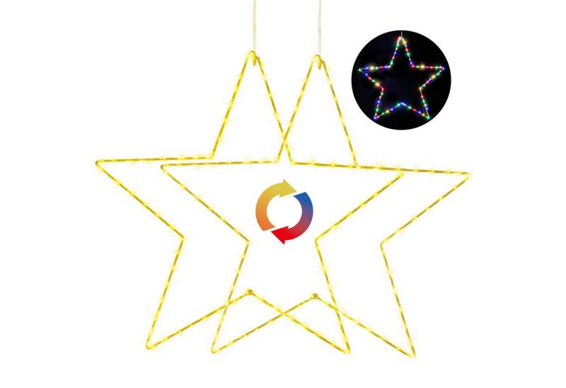 Quntis Dekohänger Groß 50CM 70LEDs, klappbar LED Fensterbilder, Batterie (2, 1 St), mit Timer Memory Funktion von Quntis