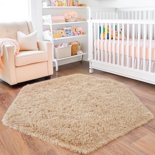 Quntue Sechseckiger Teppich für Prinzessinnenzelt, ultraweich, flauschig, sechseckig, für Schlafzimmer, niedlicher Zottelteppich für Mädchenzimmer, flauschiger Plüschteppich für Kinderzimmer, Zelt, Quntue Sechseckiger Teppich für Prinzessinnenzelt, ultraweich, flauschig, sechseckig, für Schlafzimmer, niedlicher Zottelteppich für Mädchenzimmer, flauschiger Plüschteppich für Kinderzimmer, Zelt, von Quntue