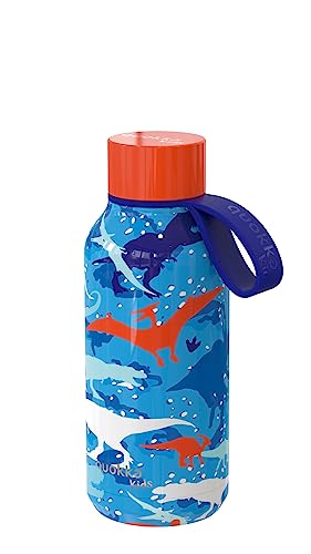 Quokka KIDS SOLID DINOSAUR | THERMOFLASCHE MIT EDELSTAHL-AUFHÄNGER 330 ML von Quokka