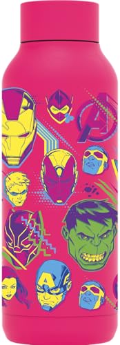 QUOKKA SOLID X MARVEL Thermosflasche aus Edelstahl, doppelwandig, Avengers Neon von Quokka