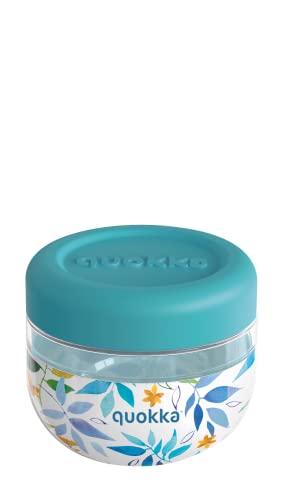 Quokka BUBBLE WATER LEAVES | BEHÄLTER FÜR ESSEN AUS MS MIT SILIKONHÜLLE 500 ML von Quokka