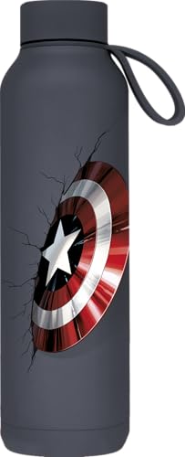 Quokka Captain America Thermosflasche, Edelstahl, massiv, mit Slate-Aufhänger, 630 ml von Quokka