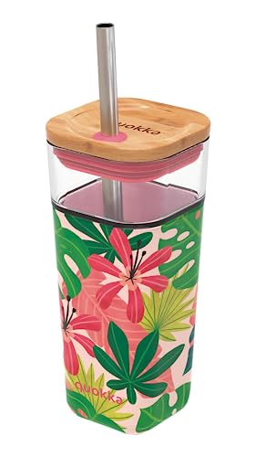 Quokka LIQUID CUBE PINK JUNGLE 2022 | GLASBECHER MIT TRINKHALM UND SILIKONHÜLLE 540 ML Quokka LIQUID CUBE PINK JUNGLE 2022 | GLASBECHER MIT TRINKHALM UND SILIKONHÜLLE 540 ML von Quokka