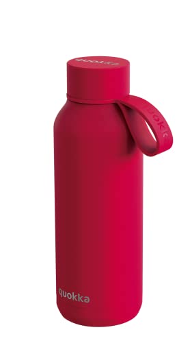 Quokka SOLID MIT HALTERUNG CHERRY RED | THERMOSFLASCHE AUS EDELSTAHL MIT HALTERUNG 510 ML von Quokka