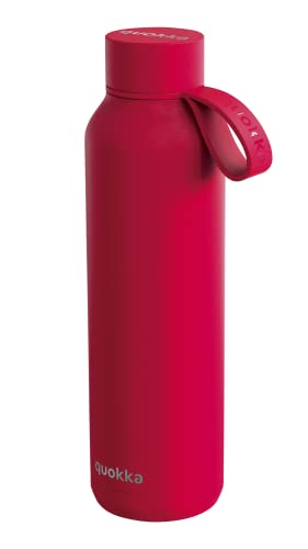 Quokka SOLID MIT HALTERUNG CHERRY RED | THERMOSFLASCHE AUS EDELSTAHL MIT HALTERUNG 630 ML von Quokka