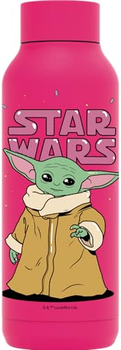 Quokka The Mandalorian Grogu Neon Thermosflasche, Edelstahl, einfarbig, Raspberry Pink, 510 ml von Quokka