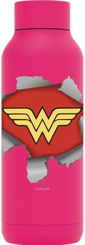 Quokka Thermosflasche, Edelstahl, einfarbig, Raspberry Pink, 510 ml, Wonder Woman von Quokka