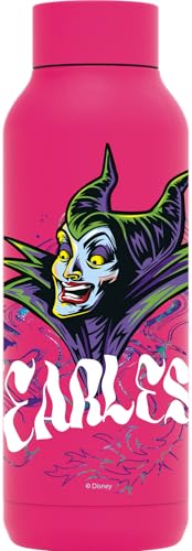 Quokka Villains Maleficent Thermosflasche, Edelstahl, einfarbig, Himbeer-Pink, 510 ml von Quokka