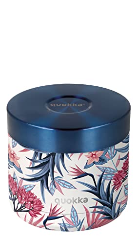 Quokka WHIM BLUE GARDEN | THERMOBEHÄLTER AUS EDELSTAHL FÜR ESSEN 604 ML von Quokka