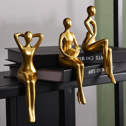 Quoowiit Gold Decor Thinker Statue Decor Book Shelf Decor, Abstract Statue Ornament Office Decor Modern Home Decor Decorations for Living Room Collectable Figures Coffee Table Decor 3 Piece Quoowiit Gold Decor Thinker Statue Decor Book Shelf Decor, Abstract Statue Ornament Office Decor Modern Home Decor Decorations for Living Room Collectable Figures Coffee Table Decor 3 Piece von Quoowiit