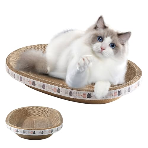 Kratzmatte für Katzen, aus Karton, Kratzbrett, gewellte Schale, Sofa, Schleifkralle, schüsselförmiger Kratzer, Möbelpfosten zum Schlafen von Haustieren Kratzmatte für Katzen, aus Karton, Kratzbrett, gewellte Schale, Sofa, Schleifkralle, schüsselförmiger Kratzer, Möbelpfosten zum Schlafen von Haustieren von Quorvex