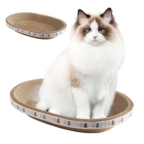 Kratzmatte für Katzen, aus Karton, Kratzbrett, gewellte Schale, Sofa, Schleifkralle, schüsselförmiger Kratzer, Möbelpfosten zum Schlafen von Haustieren Kratzmatte für Katzen, aus Karton, Kratzbrett, gewellte Schale, Sofa, Schleifkralle, schüsselförmiger Kratzer, Möbelpfosten zum Schlafen von Haustieren von Quorvex