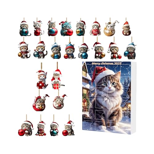 Quorvex 2025 Weihnachten Countdown Kalender - 2025 Countdown Kalender Katze 2D Acrylfigur Puppe | Niedlicher Weihnachtsanhänger für Kinder Mädchen Schwester Tochter Freund Kid Quorvex 2025 Weihnachten Countdown Kalender - 2025 Countdown Kalender Katze 2D Acrylfigur Puppe | Niedlicher Weihnachtsanhänger für Kinder Mädchen Schwester Tochter Freund Kid von Quorvex