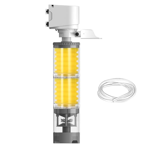 Quorvex Aquariumfilter | Wasserzirkulationsreinigungsmaschine | mehrstufiger leiser Aquariumfilter für Süßwasser Salzwasser Riffschildkröten Betta Pflanze Algen Teich von Quorvex