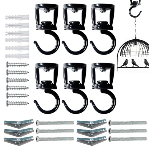 Quorvex Deckenaufhänger Haken - Rotierende Pflanzenhaken & Vogelfutter-Aufhänger 6er Set,Robuste Multifunktions-Halter Für Lampen, Windspiele Und Moskitonetze Quorvex Deckenaufhänger Haken - Rotierende Pflanzenhaken & Vogelfutter-Aufhänger 6er Set,Robuste Multifunktions-Halter Für Lampen, Windspiele Und Moskitonetze von Quorvex