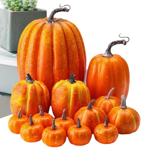 Quorvex Dekorationskürbisse | Herbst Halloween Künstliche Kürbisdekoration - Zubehör Für Bauernhaus Jahreszeitendeko Herbstdeko Heimdekoration Tischdekoration Quorvex Dekorationskürbisse | Herbst Halloween Künstliche Kürbisdekoration - Zubehör Für Bauernhaus Jahreszeitendeko Herbstdeko Heimdekoration Tischdekoration von Quorvex
