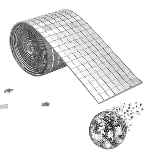 Quorvex Disco Ball Spiegel Fliesen - Selbstklebende Mosaikfliesen - Reflektierende Aufkleber Wasserdichte Deko Für Wände Küchen Böden Decken von Quorvex