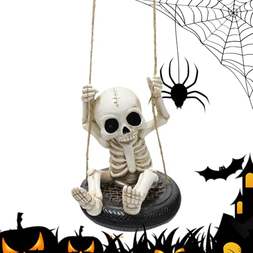 Quorvex Gotische Reifen Schaukel, Halloween Skelett Reifenschaukel Dekoration, Aufhängbare Dekoration Gartenornament für täglichen Einsatz in Innen- und Außenbereichen, Gärten, Bäumen, und Decken Quorvex Gotische Reifen Schaukel, Halloween Skelett Reifenschaukel Dekoration, Aufhängbare Dekoration Gartenornament für täglichen Einsatz in Innen- und Außenbereichen, Gärten, Bäumen, und Decken von Quorvex