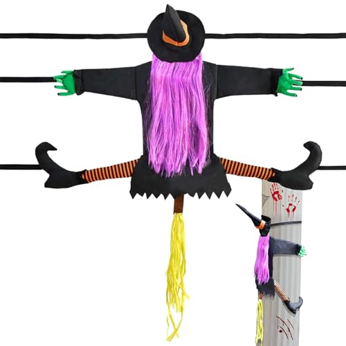 Quorvex Halloween Dekoration - Stürzende Hexe Deko Für Draußen,100 cm große Deko für Baum Garten Vorgarten Säulen und Türen bei Festen Quorvex Halloween Dekoration - Stürzende Hexe Deko Für Draußen,100 cm große Deko für Baum Garten Vorgarten Säulen und Türen bei Festen von Quorvex