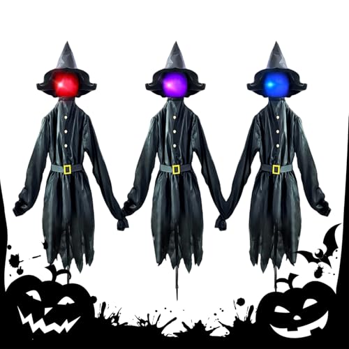 Quorvex Halloween Gartendekoration,Beleuchtete Halloween Hexen Pflöcke für Vorgarten | Wasserdichtes 150 cm Grusel Deko Element mit Ständer für Außenbereich Herbstdekoration Wegbeleuchtung Quorvex Halloween Gartendekoration,Beleuchtete Halloween Hexen Pflöcke für Vorgarten | Wasserdichtes 150 cm Grusel Deko Element mit Ständer für Außenbereich Herbstdekoration Wegbeleuchtung von Quorvex