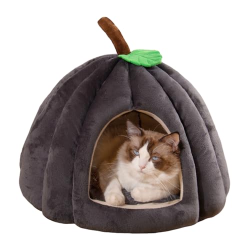 Quorvex Halloween-Katzenhaus für den Innenbereich, Katzennisthaus | Kürbisförmige Hausbetten für Haustierkätzchen | Heimtierbedarf, bequemes Haustierhöhlenbett für Zuhause, Tierhandlung von Quorvex