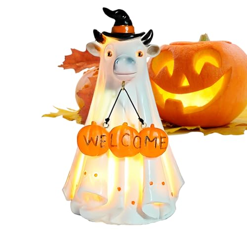 Quorvex Lustige Geisterfigur | Beleuchtete Gespenstische Geisterfigur Deko,Halloween Deko Für Garten Party Camping Wohnzimmer Fenster von Quorvex