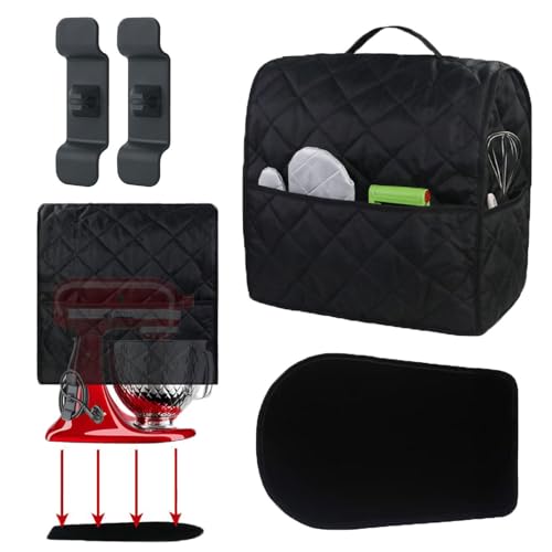 Quorvex Staubschutz für Standmixer, waschbare Geräteabdeckung mit 3 Taschen – Mischschutz, Abdeckung für Teile, Halter für Küche, Zuhause, Theke, Backschrank, Lebensmittel im Innenbereich von Quorvex