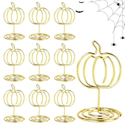 Quorvex Tischnummernhalter | Kürbis Tischnummernhalter - 10 Stücke Metall Clips Herbst Deko Für Geburtstag Erntedankfest Lebensmittel Schilder Servietten von Quorvex