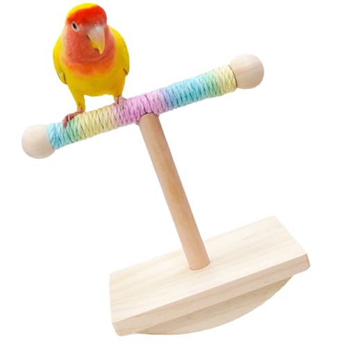 Quorvex Vogelständer Für Drinnen,Interaktiver Holz Tisch Sitzplatz Für Vögel | Multifunktionale Ruhestation Für Großsittiche Und Wellensittiche von Quorvex